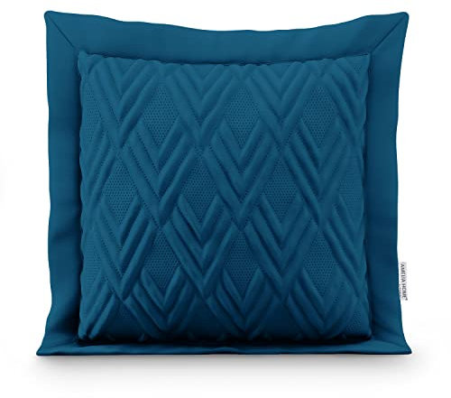 AmeliaHome Zierkissen Kissenbezug mit Füllung zweiseitig ultrasonic Steppung 45x45 cm Ophelia Indigo