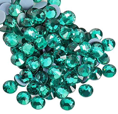 BEADSLAND Hotfix Strass,288pcs Dos Plat Cristal Strass Artisanat vêtements Bricolage décoration,Zircon bleu,SS30,6.3-6.5mm