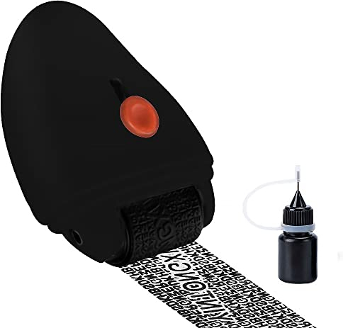 Identitätsdiebstahl-Stempel, Datenschutz, Identitätsdiebstahl-Schutz, Rollenstempel, breites Set, sichere vertrauliche ID-Verdunkelung, Anti-Diebstahl und Privatsphäre, Schwarz