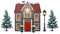 ZauberDeko Fensterbild mit LED Haus Tannenbaum Weihnachtsbeleuchtung Advent Weihnachten Deko