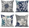 ASDCXZ Blau Kissenbezug 40x40 cm 4er Set, Nordeuropa Modern Blumen Blau Grau Sofa Dekokissen Kissenbezüge Kissenhülle Waschbar Polyester Leinen Textil Polster Kopfkissenbezug Kissen Bezug
