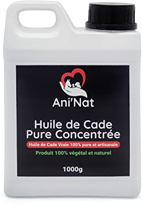 AniNat Huile de Cade Pure Concentrée 100% Naturelle - Soin des Pattes des Poules, Sabots Chevaux, Soles Ramollies, Dermite - Bidon 1000g