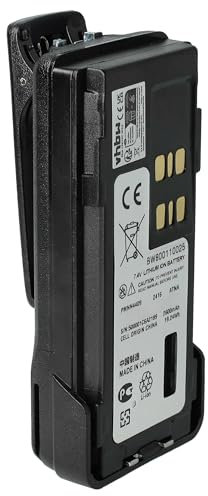 vhbw batteria sostituisce Motorola PMNN4406, PMNN4406BR, PMNN4407 per radio (2600mAh, 7,4V, Li-Ion) + clip