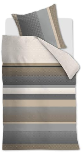 Beddinghouse Bettwäsche-Ganitur Rhys Farbe Grau Größe 135x200+80x80 Gestreift Stripes