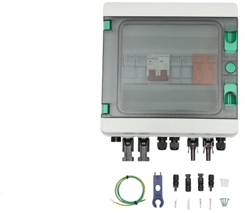 Solar PV Anschlusskasten Photovoltaik Solar DC String Box 1000V 2 String 32A/63A 2 In 1 Out Blitzschutz Wasserdicht PV Anlage Verteilerkasten (DC500V 32A)