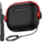 R-fun Kompatibel mit Airpods 3rd Generation Case mit Secure Lock, Musik Headset Kopfhörer Schutzhülle mit Reinigungsset Kompatibel mit Apple Airpods 3 2021 Ladecase,Schwarz &Rot