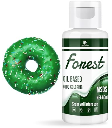 Fettlösliche Lebensmittelfarbe für Schokolade - 60ml Ölbasis Lebensmittelfarben für Fondant, Torten Dekoration, Backen - Flüssige Food Coloring für Kakaobutter, Buttercream, Kuchen (Wald)