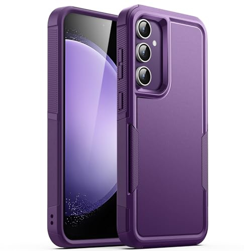 JETech Case for Samsung Galaxy S23 FE 6.4-Inch, Heavy Duty Dual-Layer Protection, Rugged Tough Shockproof Phone Cover with Matte Design (Deep Purple)