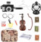 Ctxtqtdt 14 STK Miniatur Wichtel Zubehör, Miniatur Puppenhaus Zubehör Set, Miniatur Möbel mit Koffer Zahnpasta Zahnbürste Tasse Seife Kleiderbügel Kamera Petroleumlampe Cello Bücher Brille Zeitung