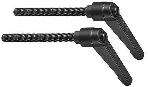 CoCud Klemmhebel Griffe M8 x 80mm Stecker Gewinde Einstellbar Schnellspanner Verriegelung Drehend Bolzen Knöpfe Schwarz - (Verwendung: für Drehmaschinen) 2Stk