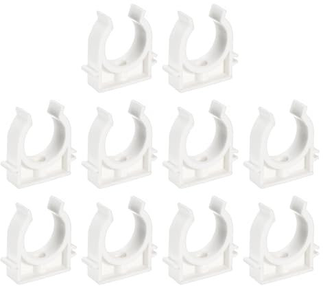 uxcell PVC Water Pipe Clamps, 10pcs Fit for 25mm(1) OD Hose Hanger Support Pex Tubing U-Shaped Pipe Clamps Clips
