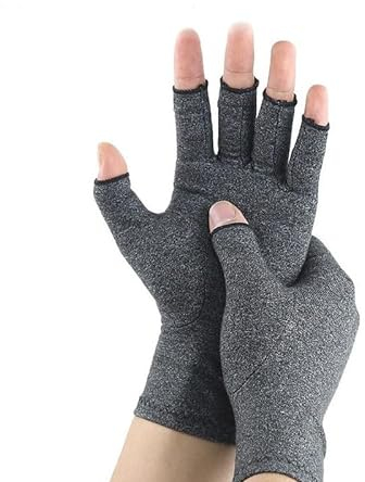 INF Kompressionshandschuhe gegen Arthritis, Athrose Handschuhe, Handbandage für Sehnenscheidenentzündung und Arthritis (Größe S) Grau