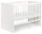 KMbaby Babybett 120 x 60 cm mit Matratze Weiß mit weißer Krone und Natur Baby Kinderbett Gitterbett mit Lattenrost 3 Stufen Höhenverstellbar - Lackiertes Kiefernholz TANY-KOR