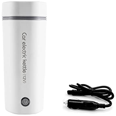 Taza eléctrica portátil de viaje de 12 V 80 W, hervidores eléctricos para coche, botella de agua de 400 ml, calentador de agua para agua, café, té, leche de bebé, comida rápida