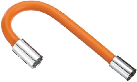 sourcing map Foaming Extension Tube, Faucet Lengthen Extender, Sink Drain Extension Tube, Bathroom Faucet Extender, Extension Flexible Water Hose Adapter Orange (50cm)