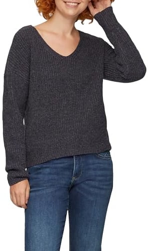 QS Pullover mit überschnittenen Schultern in Melange-Optik