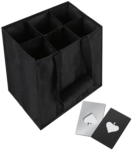 FZSECRIU Porte bouteilles, porte bouteilles pour 6 bouteilles, sac à main pour homme, deux ouvre-bière, reisenthel,rangement camping car,porte sac,range bouteille vin