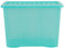 Wham Crystal 80 Liter Storage, Heavy Duty Plastic Storage Box With Lids Home Office Stackable Nestable, Large Storage Boxes With Lids 60 x 40 x 42 cm - Tint Spearmint (Pack of 5)