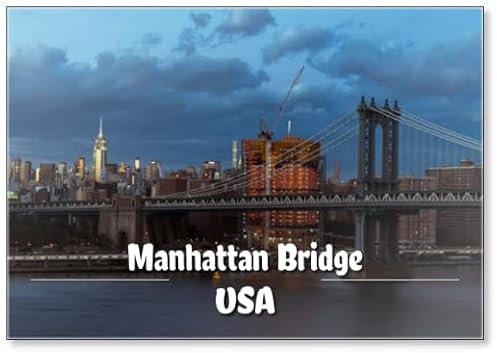 Manhattan Bridge in New York City, NY. The Manhattan Bridge Is A Suspension Bridge That Crosses The East River in New York City., Fridge Magnet