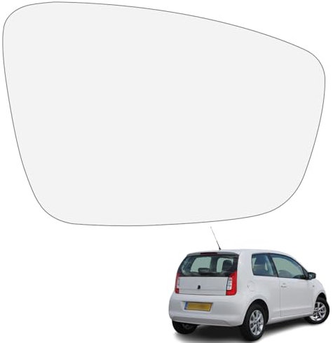 Ruolin Spiegelglas Rechts, Außenspiegel Glas Ersatz Spiegelglas Beheizbar Rechts Kompatibel mit VW UP, Kompatibel mit Skoda Citigo Fabia Rapid