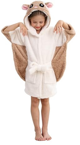 CuteOn Girls Bathrobe Kids Gifts for Toddler Boys Robe Flying Squirrel Size 2-3T