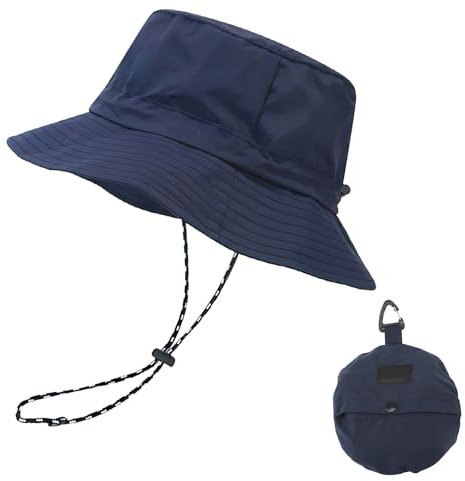 Hugfads Cappello da Pescatore Unisex Impermeabile con Protezione UV, Tesa Larga e Pieghevole per attività Outdoor,Nylon di Alta qualità