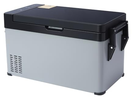 votoza 38L Car Refrigerator, Car Fridge Box 12V Plug in, Portable Camping Fridge for Campervan, 12V/220-240V Dual Voltage, -22℃ to 20℃, with Handle