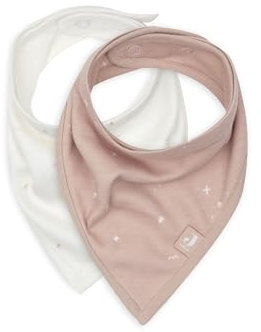 Jollein Sabberlätzchen Baby - Bandana - Twinkling, Wild Rose - 2er Pack - 100% Baumwolle - Mit Klettverschluss - Babylatz - Lätzchen Baby