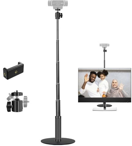 JCWINY Webcam-Ständer, 71,1 cm Webcam-Ständer für Schreibtisch, verstellbare Webcam-Halterung Kameraständer für Logitech Webcam C922 C930e C920S C920 C615 C960 C920x BRIO 4K NexiGo N60 und andere