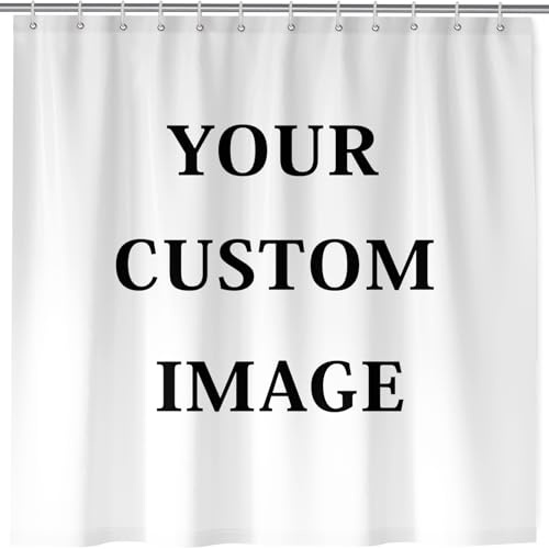 ANHOPE Personalisierter Duschvorhang Wasserdicht Anti-schimmel Anpassen Duschvorhänge mit Foto Logo Text Natur Herbst Wasserfall Shower Curtains Waschbar Bad Vorhäng für Badzimmer mit Haken