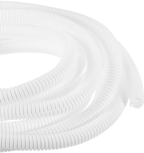 DMiotech 6m Wire Loom Split Tubing 12.7mm, Cord Protectors from Pet Flexible Conduit Cable Management for Office, Home, Garden, White