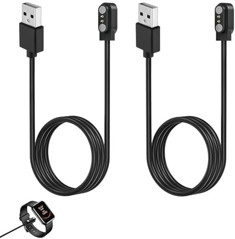 2 Stück Smartwatch ladekabel, 2,5mm 2-Pin Smartwatch Ladegerät Magnetisch, Universal Smart Watch Ladekabel für Willful SPROD1, AGPTEK LW31, TUYOMA LW36, Popglory P22, CanMixs P2 und weitere Smartwatch
