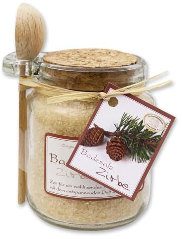 Florex Badesalz Zirbe Glas mit Holzlöffel 300 g
