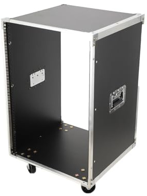 Lfhelper 16 U Audio Cabinet for Equipment Storage, Holds up to 440 lbs, Microphone Server Rack Shelf with Open Frame Rack Design, Versatile for Mixers, Amplifiers, and Network Devices