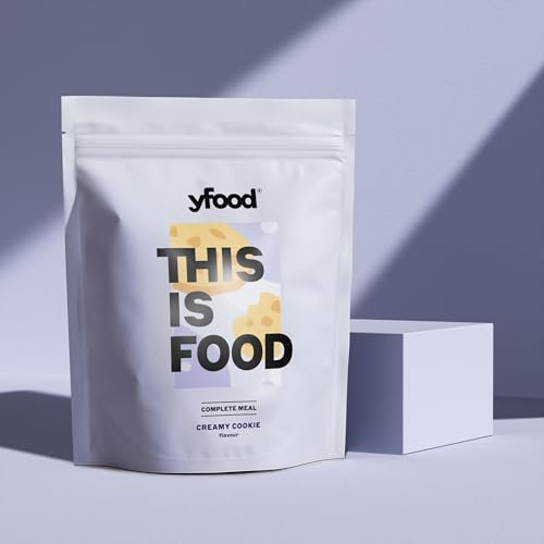 yfood Trinkmahlzeit Creamy Cookie – 12 Mahlzeiten à 400 kcal in Pulverform – 25 g Protein – Vollwertige & gesunde Mahlzeit to go - Geschmack: Keks