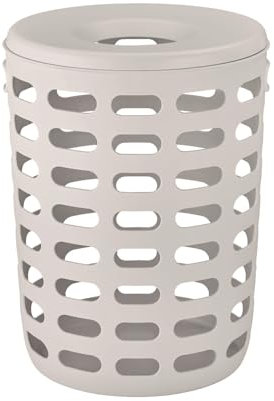 blomus Wäschesammler -KORIE- | Dekorativer Wäschekorb 90L | Farbe Moonbeam Beige | Großer Wäschebehälter mit Deckel 40Ø x 54H cm