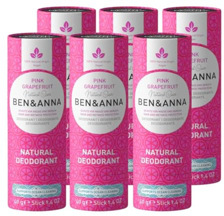 BEN & ANNA PINK GRAPEFRUIT- Natürliches Deo-Stick für Herren und Damen | Vegan & Naturkosmetik | Nachhaltig in Papertube | Gegen starkes Schwitzen | Aluminiumfrei (6)