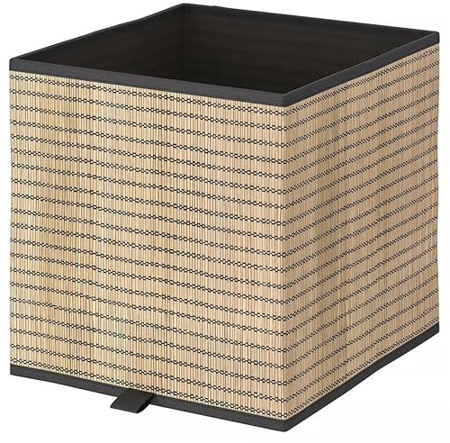 Bobzo Seagrass Storage Basket 32x35x32cm – Handwoven Natural Box with Handle | Fits KALLAX Shelving | Decorative Cube Basket for Toys, Clothes, Media & Home Organisation