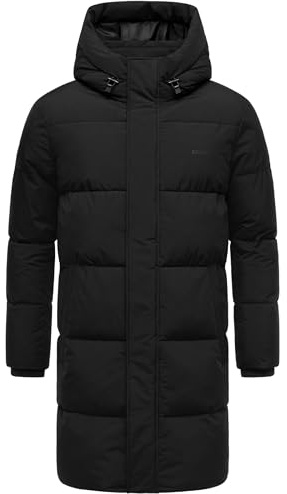 STONE HARBOUR Herren Steppmantel mit kuscheligem Fleece-Innenfutter warmer Wintermantel mit großer Kapuze Hadrieen XX S-3XL