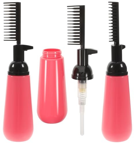 VINTORKY Hair Dye Applicator Bottles with Root Comb, 3Pcs | Made of Plastic, Washable and Reusable, Lightweight and Easy to Carry, Random Color