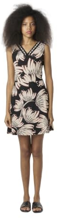 Koroshi Kurzes Kleid mit V-Ausschnitt für Damen, Schwarz , XX-Large