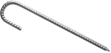 Hemobllo Heavy Duty Galvanized J Hook Rebar Stakes Ground Anchors for Trampolines Tent Swings Garden Use – Sturdy Metal U-shaped Peg, Outdoor Wind Stakes,
