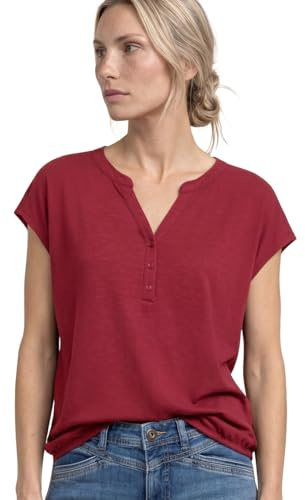 Damen Dropped Shoulder Shirt mit Split Neck