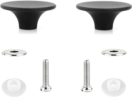 2 Pcs Universal Cooker Knobs,6mm Silver Gas Stove Knobs Hob Replacement | Bakelite Pan Handle Lid Silicone Ring and Screws Heat Lnsulated Nentment Set Lids Ideal Top Replacement for Saucepan Slow Pan