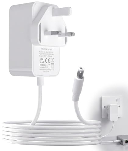 12V 2A Power Adapter for BT Openreach ONT EchoLife HG612 Fibre optic Modem | 1.5M Replacement Cable Power Cable Replacement for EE Router Desk Smart Hub Nail Lamp Atomizer Android Screen White Charger