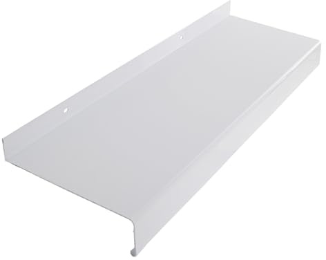 Qliving Alféizar de ventana exterior de aluminio blanco RAL 9016, proyección 300 mm, longitud 1200 mm, alféizar de aluminio para exteriores