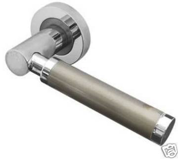 Charlotte Door Handle Lever on 50mm Rose Polished Chrome / Satin Nickel