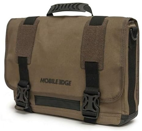 Mobile Edge Meume9 Sacoche écologique pour ordinateur portable Chromebook Vert olive 14,1 PC 15 Mac Toile de coton pour hommes, femmes, entreprises, étudiants