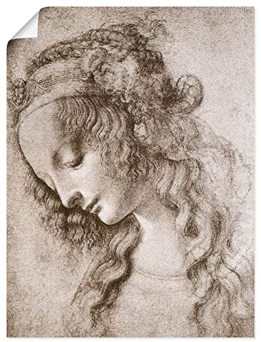 ARTLAND Wanddeko Poster & Kunstdrucke Wandposter 30x40 cm Frau Portrait Studie des Kopfes der Maria Magdalena Renaissance Leonardo da Vinci T6TR