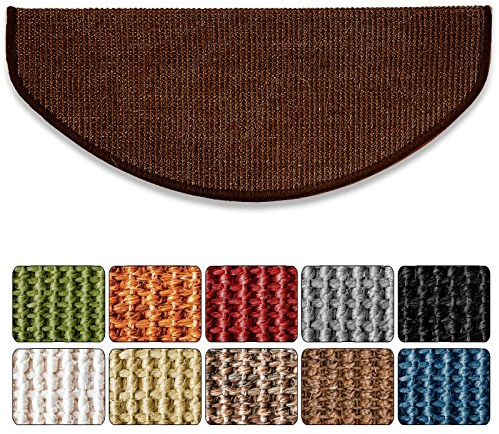 Floordirekt Sisal-Stufenmatte Sylt | Dunkelbraun | Halbrund 65 x 23,5 cm